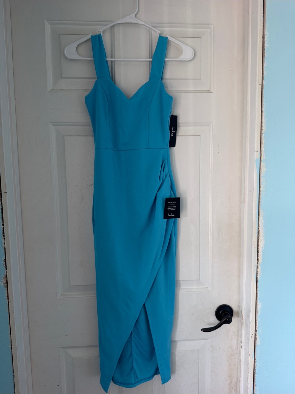 Lulu's Bright Turquoise Sleeveless Midi Dress, brand new with tags